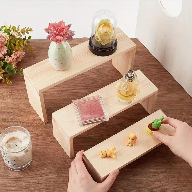 Display Risers Set - Rectangle Wood Jewelry Display Risers Wood