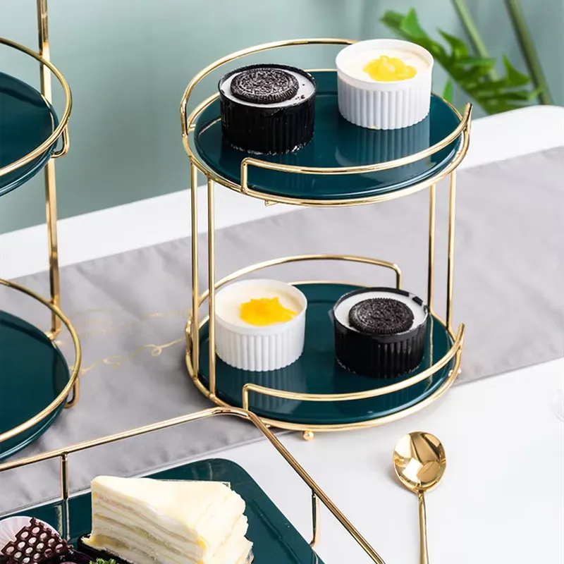 Luxury Golden Cake Stand Set M - đánh giá và giá Display Risers Set