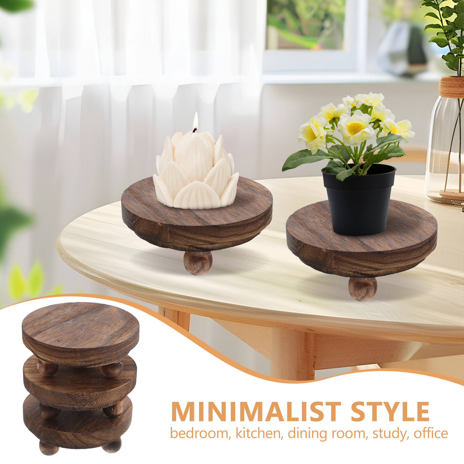 3Pcs Small Wood Display Stand  - đánh giá và giá Display Risers Set