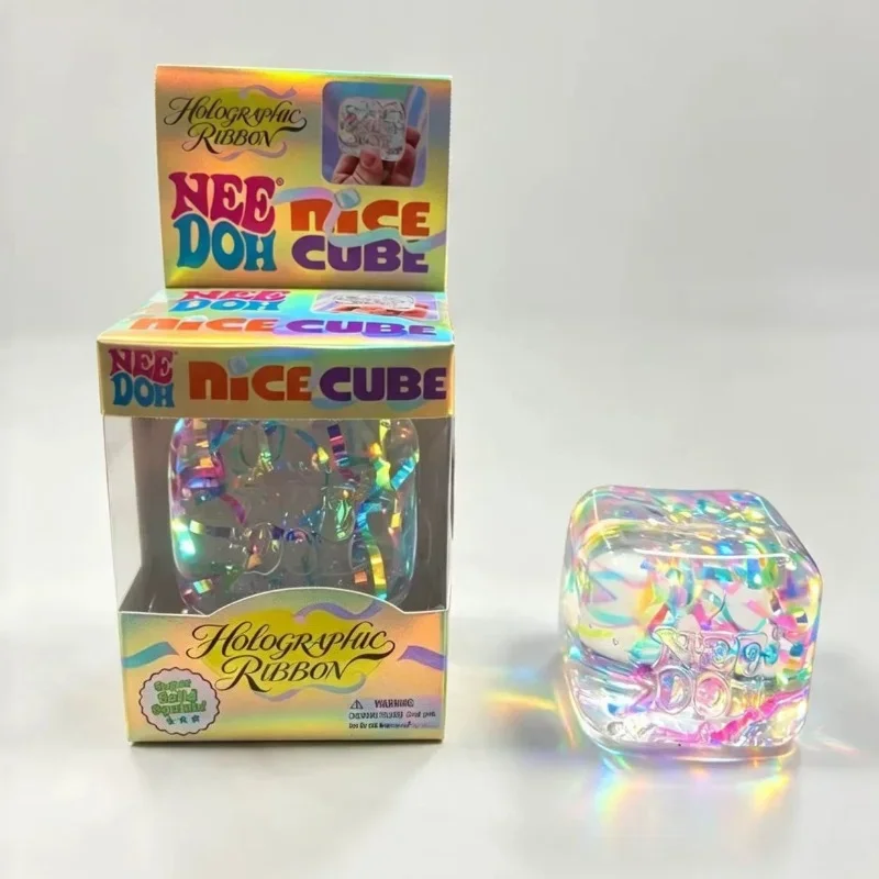 NeeDoh Holographic Ribbon Nice - đánh giá và giá Fidget Cube Original